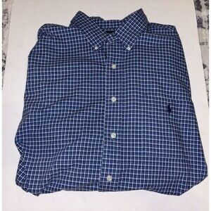 Polo Ralph Lauren Men's 2XL Button Shirt Long Sleeve Blue White Stripes